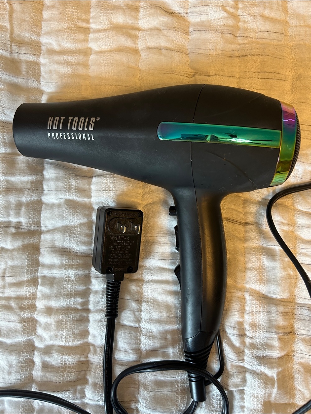 Hot Tools Professional Black Hair Dryer with Iridescent Accent